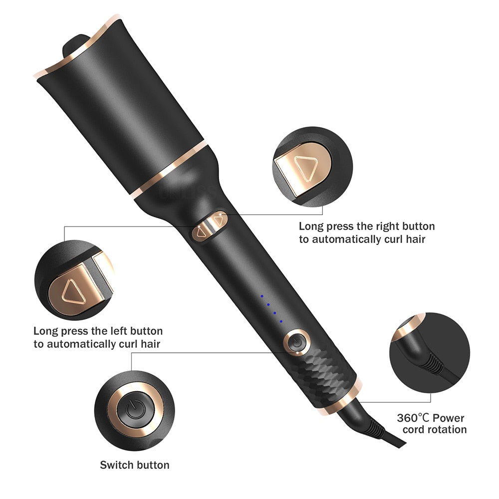 Auto Rotating Ceramic Hair Curler Automatic Curling Iron Styling Tool Hair Iron Curling Wand Air Spin and Curl Curler Hair Waver DailyAlertDeals