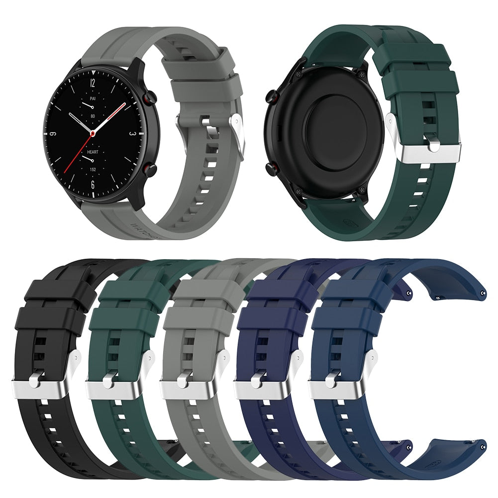 Universal Sport Watch Strap Silicone Smart Wrist Band Replacement for Huami Amazfit GTR 2e/GTR 2/GTR 47mm/Pace/Stratos/2 Stratos 0 DailyAlertDeals