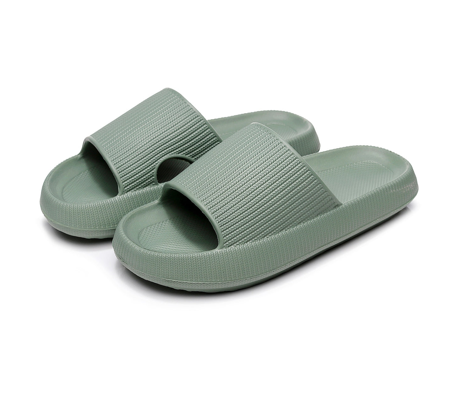 Women Thick Platform Cloud Slippers Summer Beach Eva Soft Sole Slide Sandals Leisure Men Ladies Indoor Bathroom Anti-slip Shoes DailyAlertDeals Green 36-37(240mm)