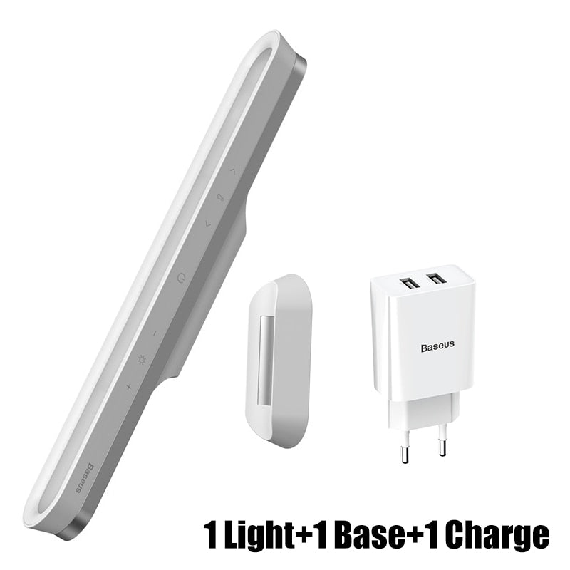 Baseus Desk Lamp Hanging Magnetic LED Table Lamp Chargeable Stepless Dimming Cabinet Light Night Light For Closet Wardrobe Lamp Desk Lamp Hanging Magnetic LED Table Lamp DailyAlertDeals With EU adapter Stepless Dimming China|5W|M