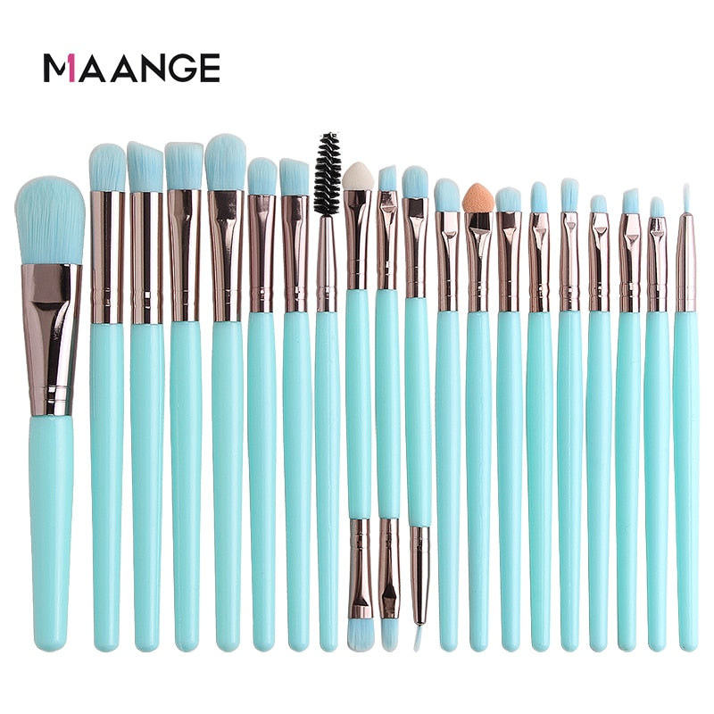 MAANGE 6/15/18/20Pcs Makeup Brushes Tool Set Cosmetic Powder Eye Shadow Foundation Blush Blending Beauty Make Up Brush Maquiagem DailyAlertDeals 20pcs-L China
