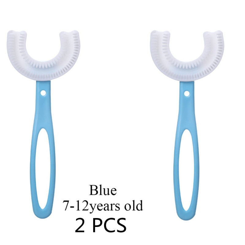 Toothbrush Children 360 Degree U-shaped Child Toothbrush Teethers Brush Silicone Kids Teeth Oral Care Cleaning baby teether DailyAlertDeals 2pcs 3
