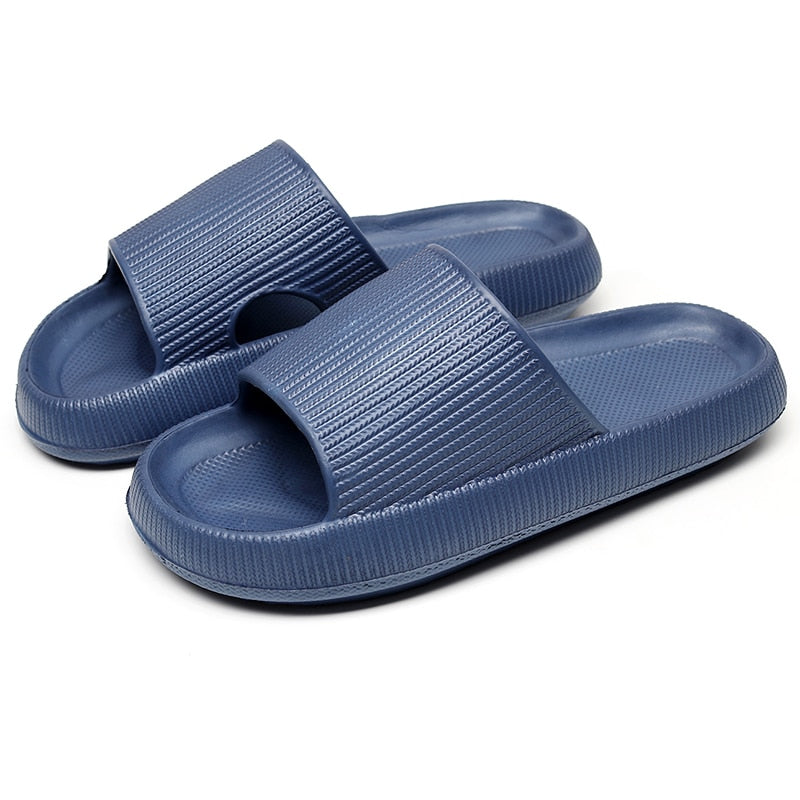 Women Thick Platform Cloud Slippers Summer Beach Eva Soft Sole Slide Sandals Leisure Men Ladies Indoor Bathroom Anti-slip Shoes DailyAlertDeals navy 36-37(240mm)
