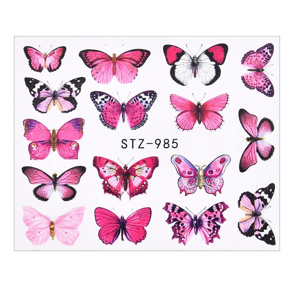 3D Watercolor Butterflies Sliders Nail Art Water Transfer Decal Sticker Blue Valentine's Day Nail Decoration Tattoo Manicure 0 DailyAlertDeals TA615