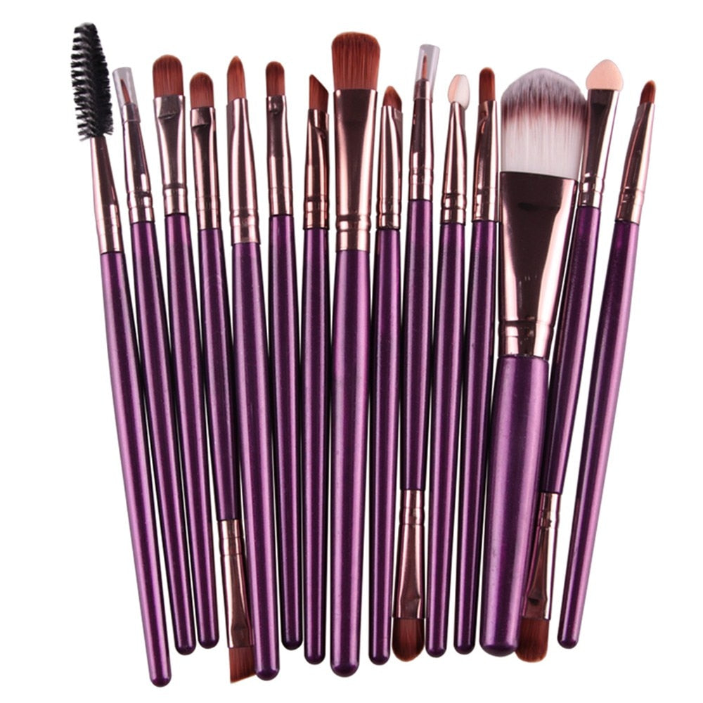 MAANGE 6/15/18/20Pcs Makeup Brushes Tool Set Cosmetic Powder Eye Shadow Foundation Blush Blending Beauty Make Up Brush Maquiagem DailyAlertDeals 15pcs ZK China