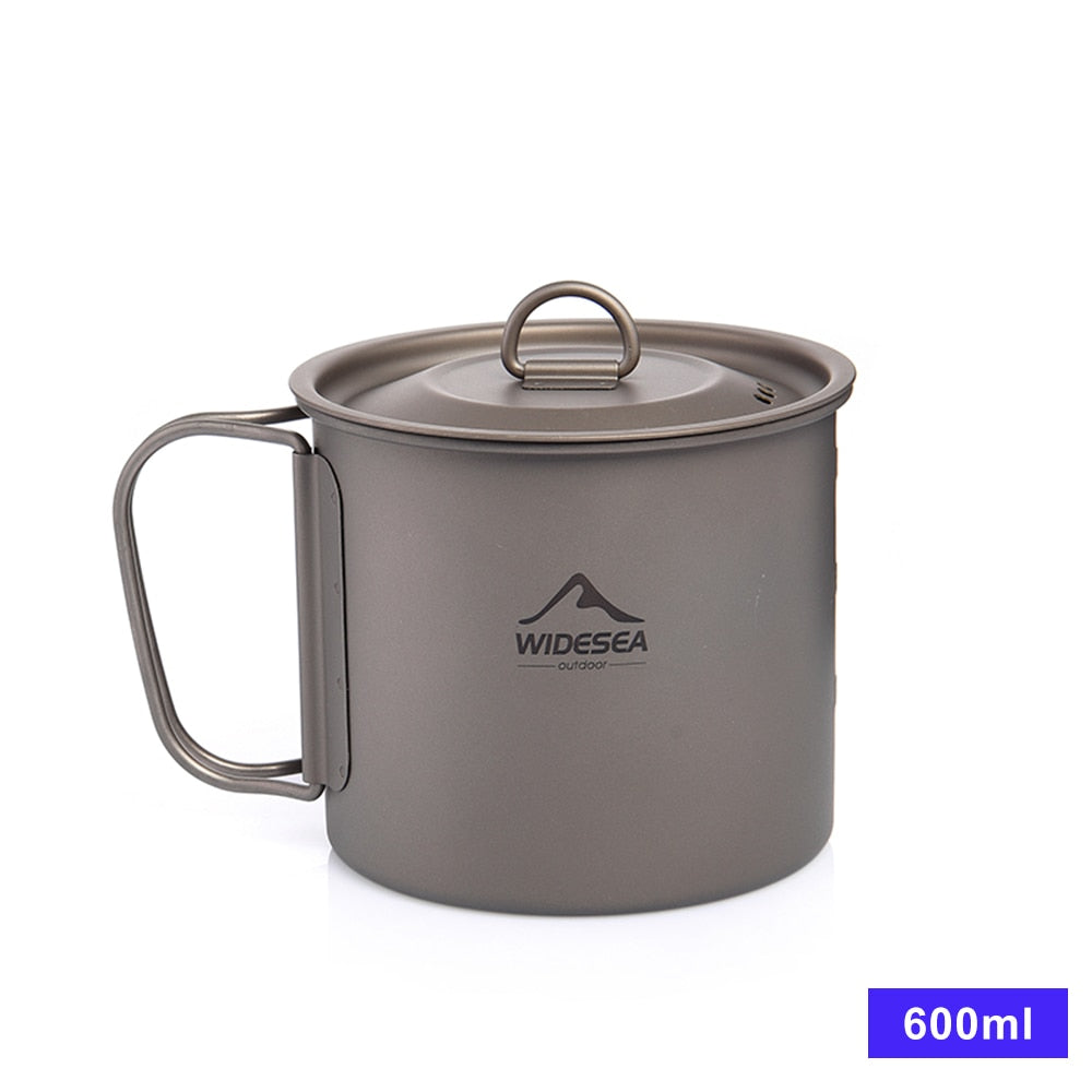 Widesea Camping Mug Titanium Cup Tourist Tableware Picnic Utensils Outdoor Kitchen Equipment Travel Cooking set Cookware Hiking 0 DailyAlertDeals Titanium Cup 600ML China