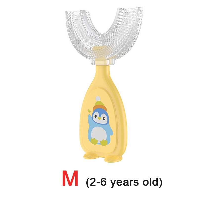 Baby toothbrush children teeth oral care cleaning brush soft Silicone teethers baby toothbrush new born baby items 2-12Y Baby silicon soft toothbrush DailyAlertDeals yellow M