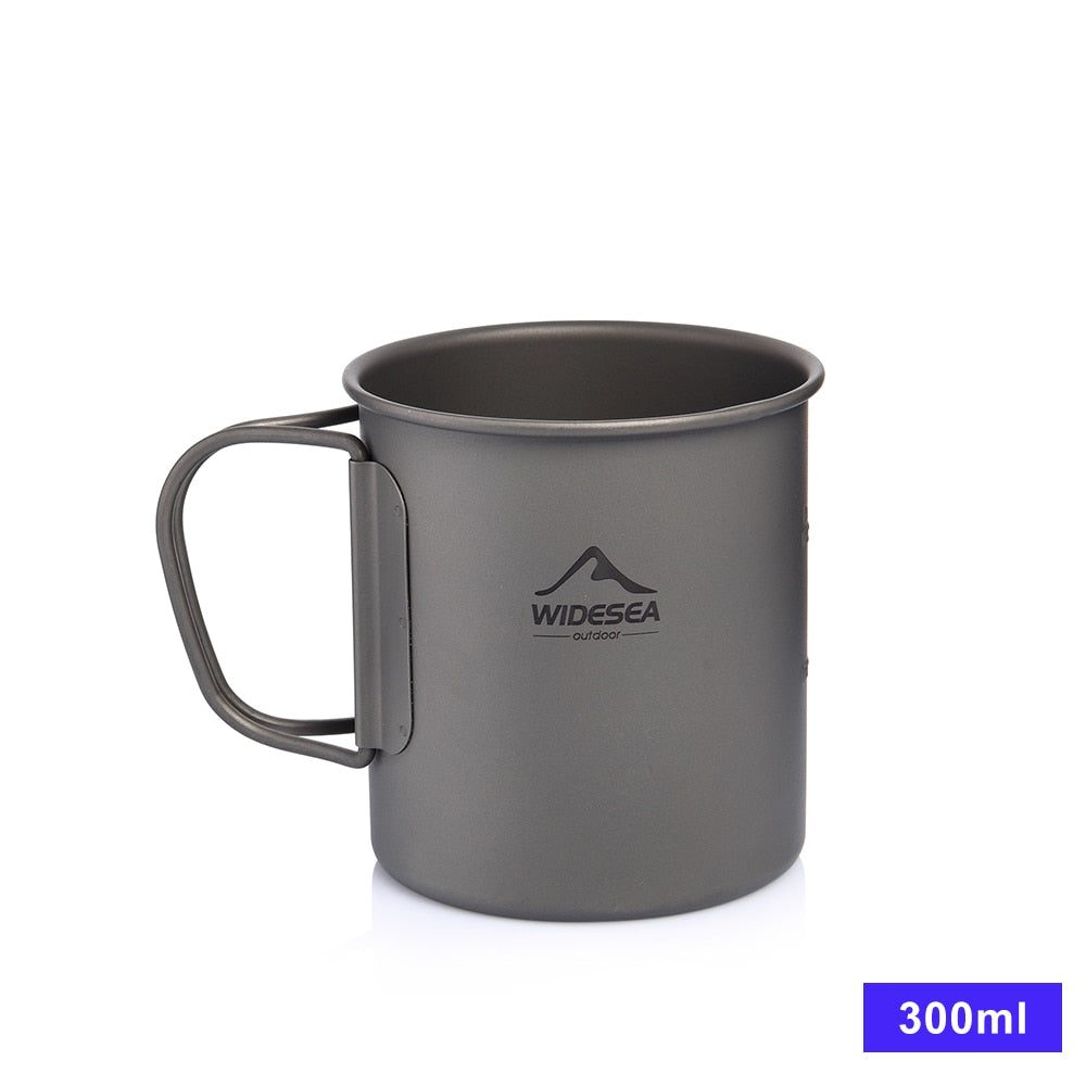 Widesea Camping Mug Titanium Cup Tourist Tableware Picnic Utensils Outdoor Kitchen Equipment Travel Cooking set Cookware Hiking 0 DailyAlertDeals Titanium Cup 300ML China