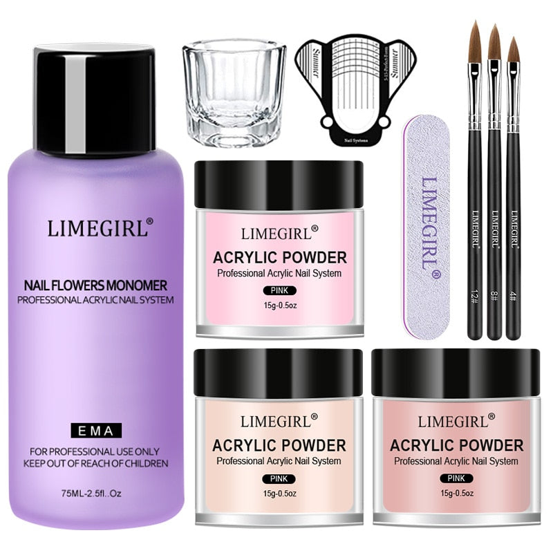 Acrylic Powder Set for Nails Extension Pink White Clear Acrylic Nail Kit with Liquid Monomer Nail Art Acrylic Liquid Set Brush Acrylic Powder for Nail Extension DailyAlertDeals 15g Acrylic Powder 5 USA