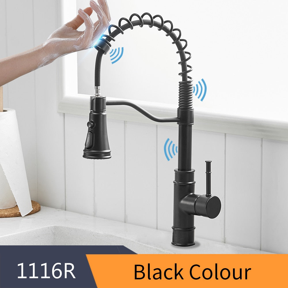 Smart Touch Kitchen Faucets Crane For Sensor Kitchen Water Tap Sink Mixer Rotate Touch Faucet Sensor Water Mixer KH-1005 Smart Touch Kitchen Faucets DailyAlertDeals 1116-Black United States