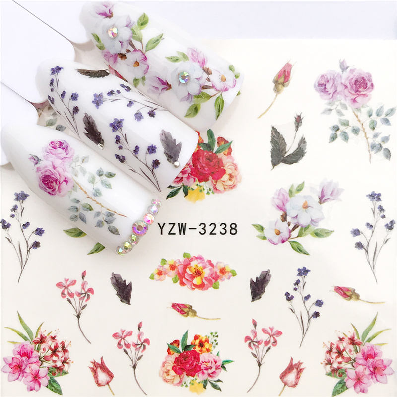 1 PC Nail Art Transfer Nail Stickers Water Decals Beauty Flowers Nail Design Manicure Stickers for Nails Decorations Tools Nail Sticker DailyAlertDeals
