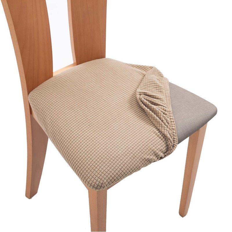 Spandex Jacquard Chair Cushion Cover Dining Room Upholstered Cushion Solid Chair Seat Cover Without Backrest Furniture Protector high chair covers DailyAlertDeals Color-10 1 Piece