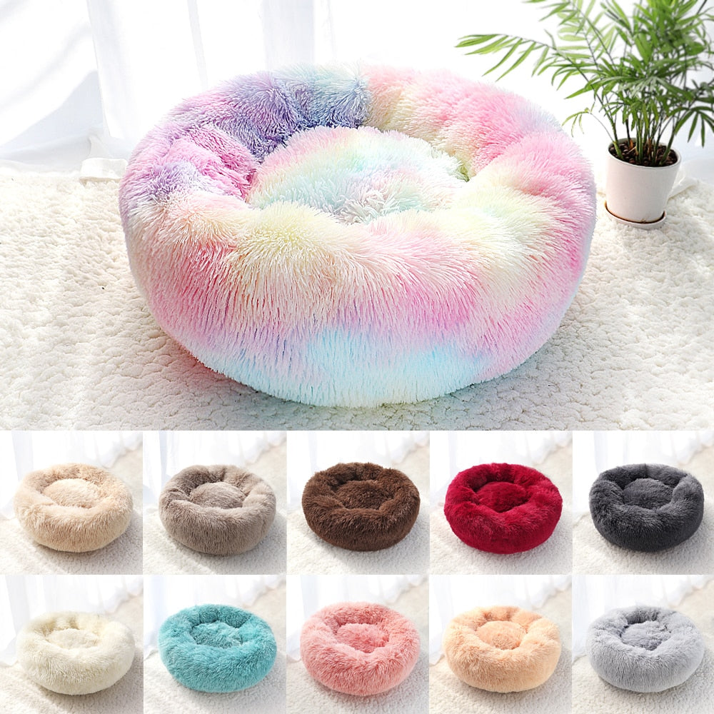 Pet Dog Bed Warm Fleece Round Dog Kennel House Long Plush Winter Pets Dog Beds For Medium Large Dogs Cats Soft Sofa Cushion Mats 0 DailyAlertDeals