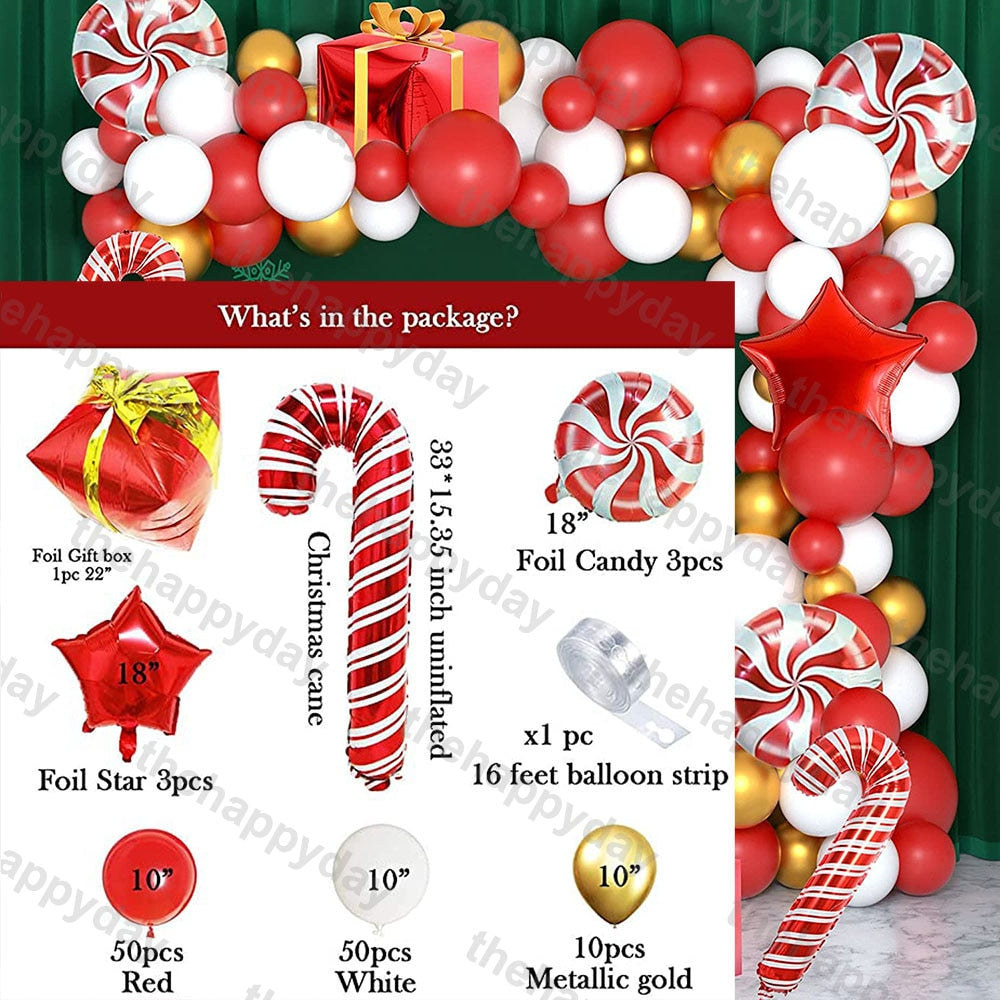 Christmas Balloon Arch Green Gold Red Box Candy Balloons Garland Cone Explosion Star Foil Balloons New Year Christma Party Decor Christmas Balloons DailyAlertDeals N 119pcs Christmas Other
