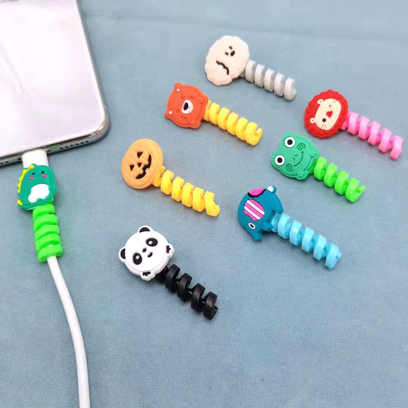 Cartoon Cable Protector For iPhones Android Type-c Winder USB Charging Cord Organizer Headphone Earphone Data Line Protect Wire protector DailyAlertDeals