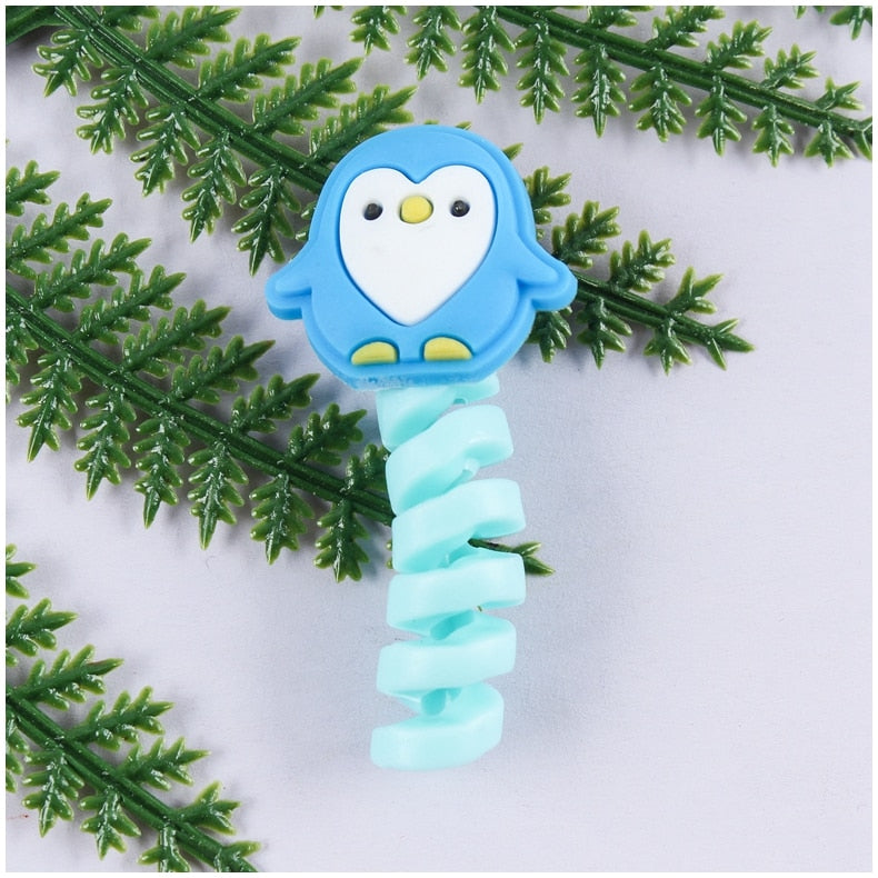 Cartoon Cable Protector For iPhones Android Type-c Winder USB Charging Cord Organizer Headphone Earphone Data Line Protect Wire protector DailyAlertDeals qier