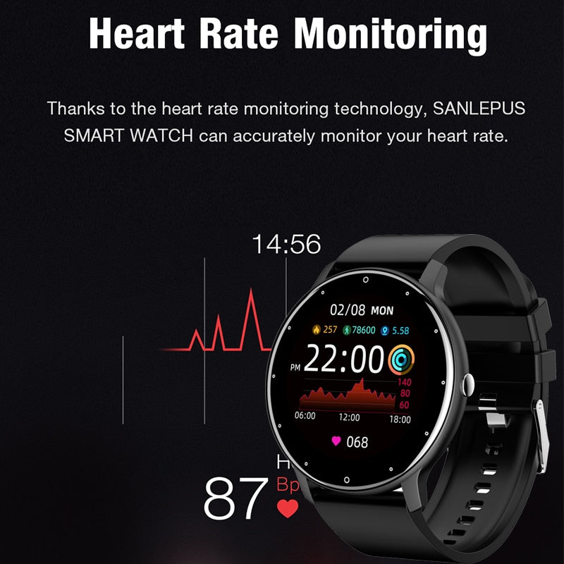 LIGE 2022 New Smart Watch Men Full Touch Screen Sport Fitness Watch IP67 Waterproof Bluetooth For Android ios smartwatch Men+box 0 DailyAlertDeals
