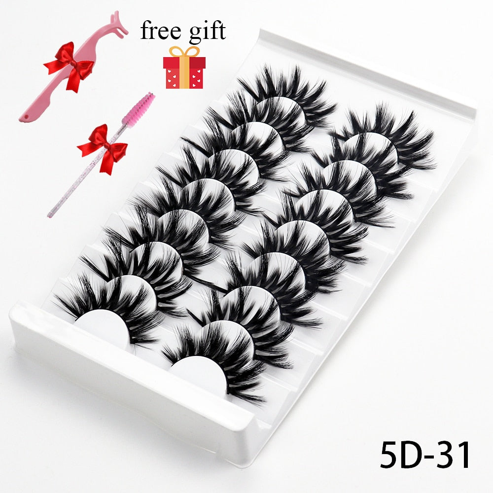 5/8 Pairs 20mm Mink Lashes 3D Natural False Eyelashes Fluffy Faux Mink Eyelashes Wispies Long Extension Eyelashes Pack Maquiagem  DailyAlertDeals 5D31 China
