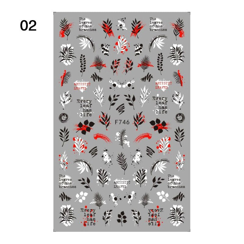 Harunouta Gold Flower Leaves Water Decals Slider Lines Geometrics Spring Summer Nail Art Transfer 3D Stickers DIY Watermarks 0 DailyAlertDeals 09 3D