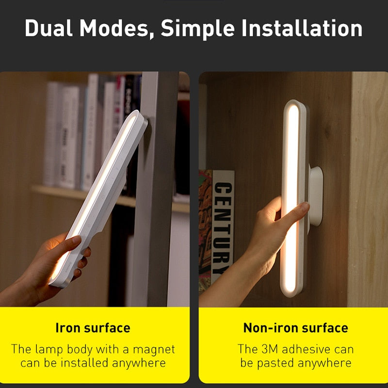 Baseus Desk Lamp Hanging Magnetic LED Table Lamp Chargeable Stepless Dimming Cabinet Light Night Light For Closet Wardrobe Lamp Desk Lamp Hanging Magnetic LED Table Lamp DailyAlertDeals