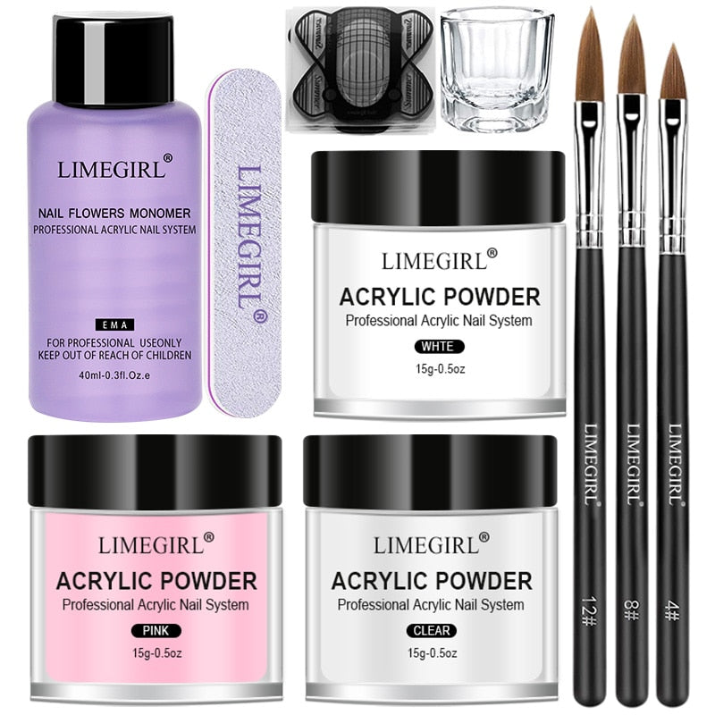 Acrylic Powder Set for Nails Extension Pink White Clear Acrylic Nail Kit with Liquid Monomer Nail Art Acrylic Liquid Set Brush Acrylic Powder for Nail Extension DailyAlertDeals 15g Acrylic Powder 2 USA
