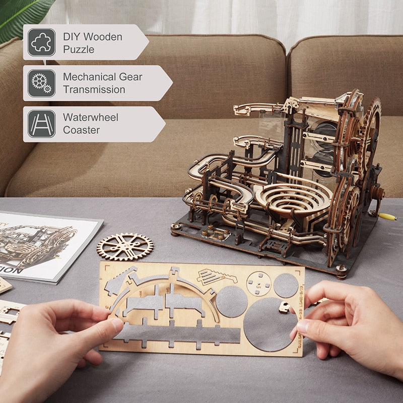 Robotime Rokr Marble Run Set 5 Kinds 3D Wooden Puzzle DIY Model Building Block Kits Assembly Toy Gift for Teens Adult Night City 3D Wooden Puzzle DIY Model Building Block Kits DailyAlertDeals