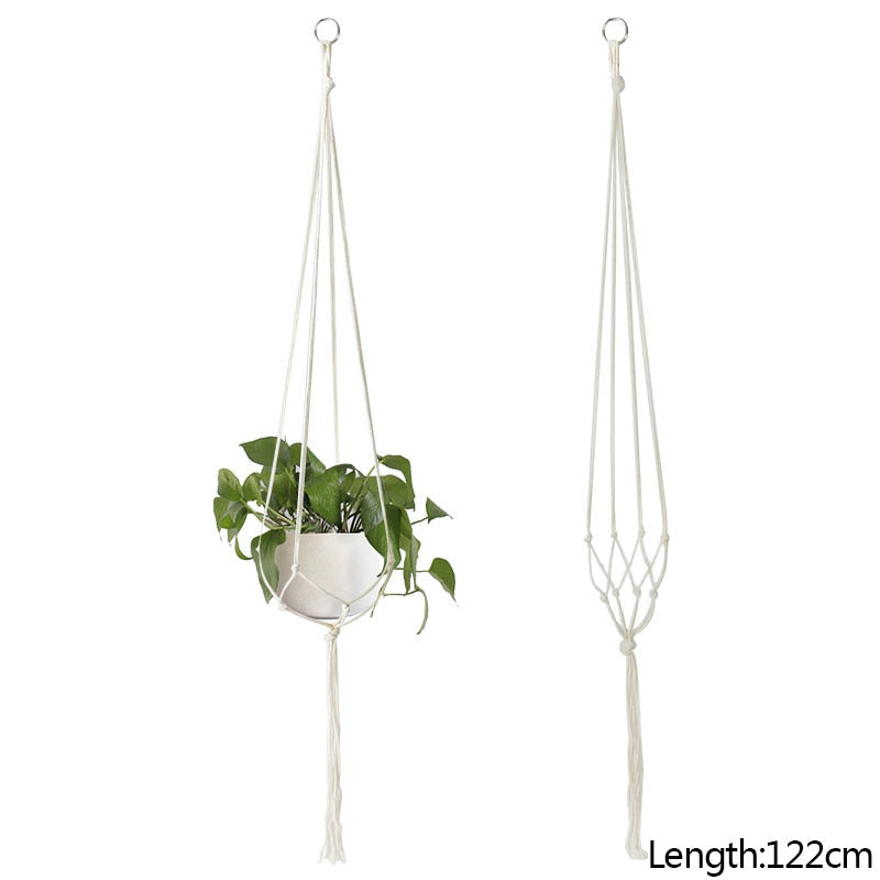 Macrame Handmade Plant Hanger Baskets Flower Pots Holder Balcony Hanging Decoration Knotted Lifting Rope Home Garden Supplies 0 DailyAlertDeals C