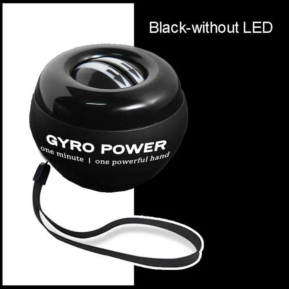 LED Gyroscopic Powerball Autostart Range Gyro Power Wrist Ball Arm Hand Muscle Force Trainer Fitness Equipment Powerball Wrist Ball Trainer LED Gyroscope DailyAlertDeals Black-without LED China