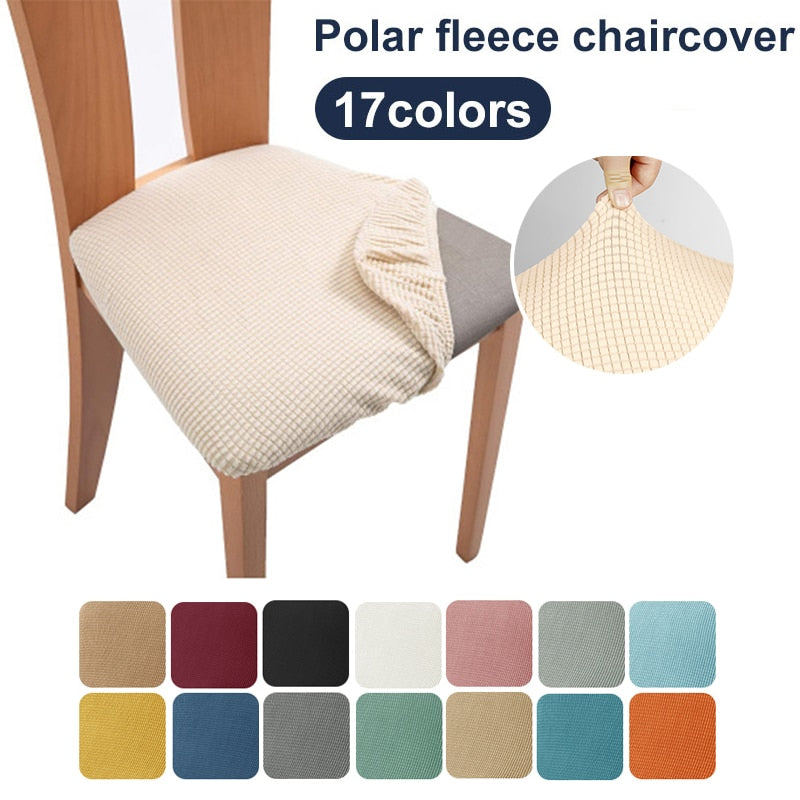 Spandex Jacquard Chair Cushion Cover Dining Room Upholstered Cushion Solid Chair Seat Cover Without Backrest Furniture Protector high chair covers DailyAlertDeals