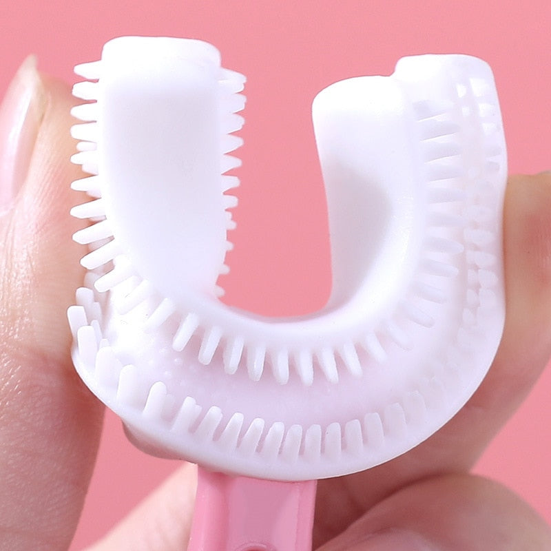 Toothbrush Children 360 Degree U-shaped Child Toothbrush Teethers Brush Silicone Kids Teeth Oral Care Cleaning baby teether DailyAlertDeals