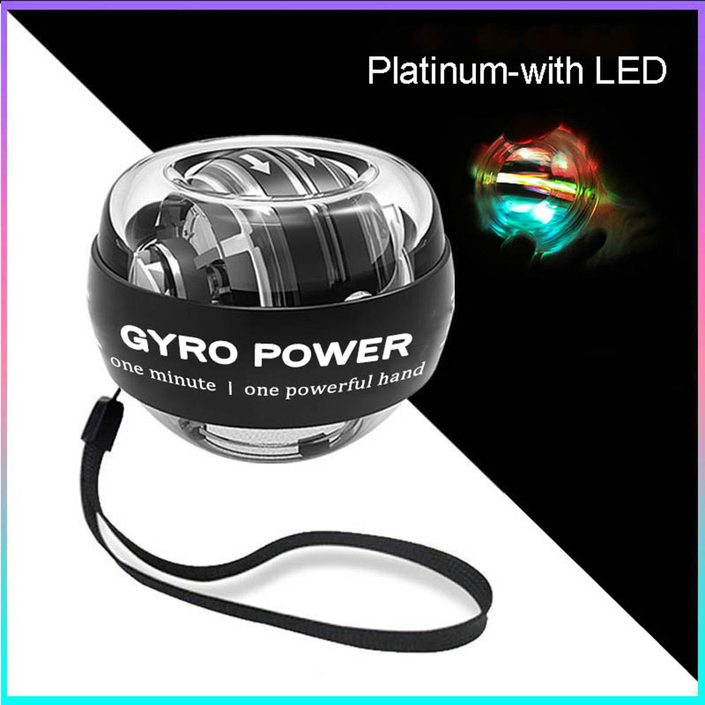 LED Gyroscopic Powerball Autostart Range Gyro Power Wrist Ball Arm Hand Muscle Force Trainer Fitness Equipment Powerball Wrist Ball Trainer LED Gyroscope DailyAlertDeals Platinum-with LED China