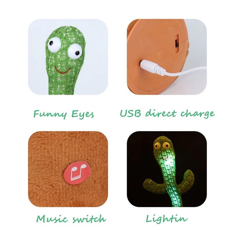 Lovely Talking Toy Dancing Cactus Doll Speak Talk Sound Record Repeat Toy Kawaii Cactus Toys Children Home Decor Accessories 0 DailyAlertDeals