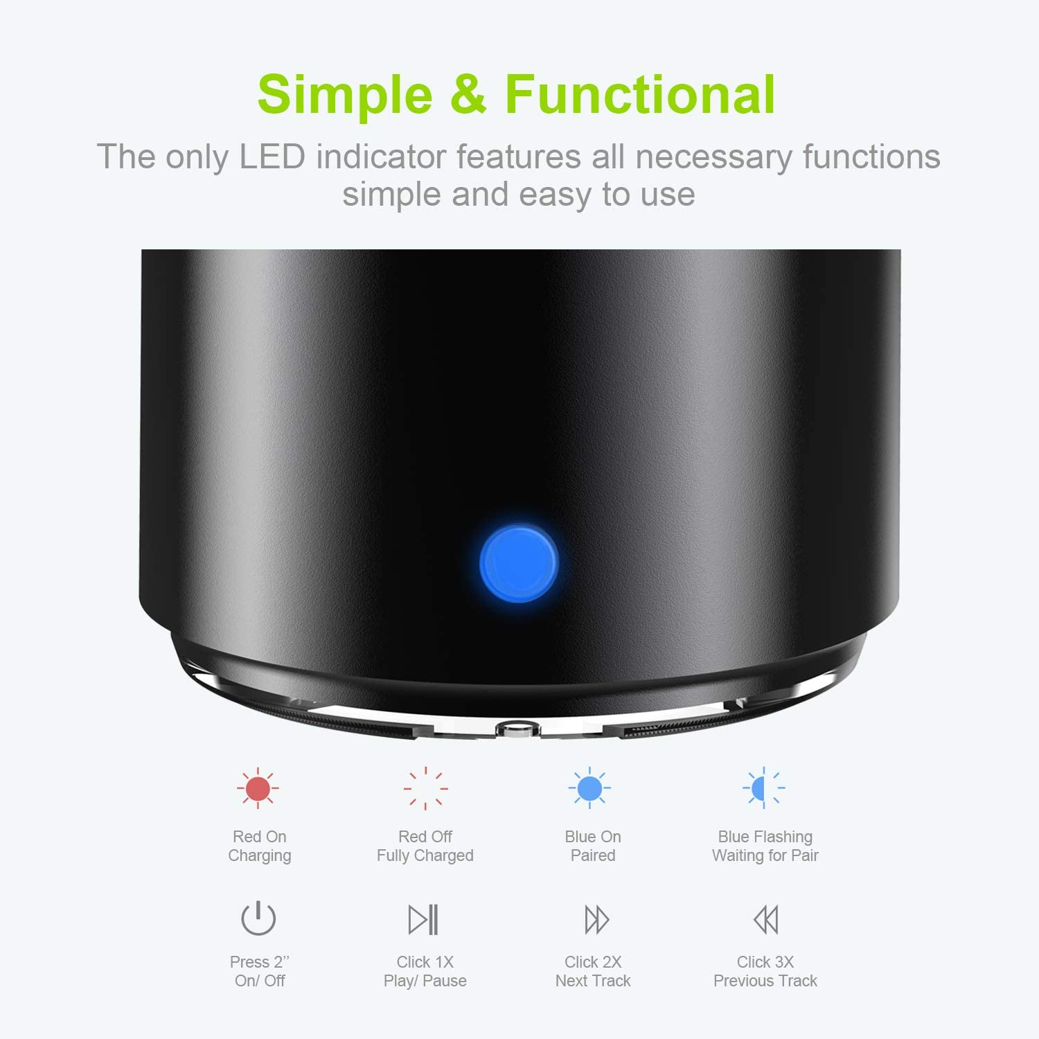 EWA Travel Case Packed, A106 Pro Portable Bluetooth Speaker with Custom Bass Radiator, Brief Design, IP67 Waterproof, Perfect Mini Speaker for Shower, Room, Bike, Car (Black) mini speakers DailyAlertDeals