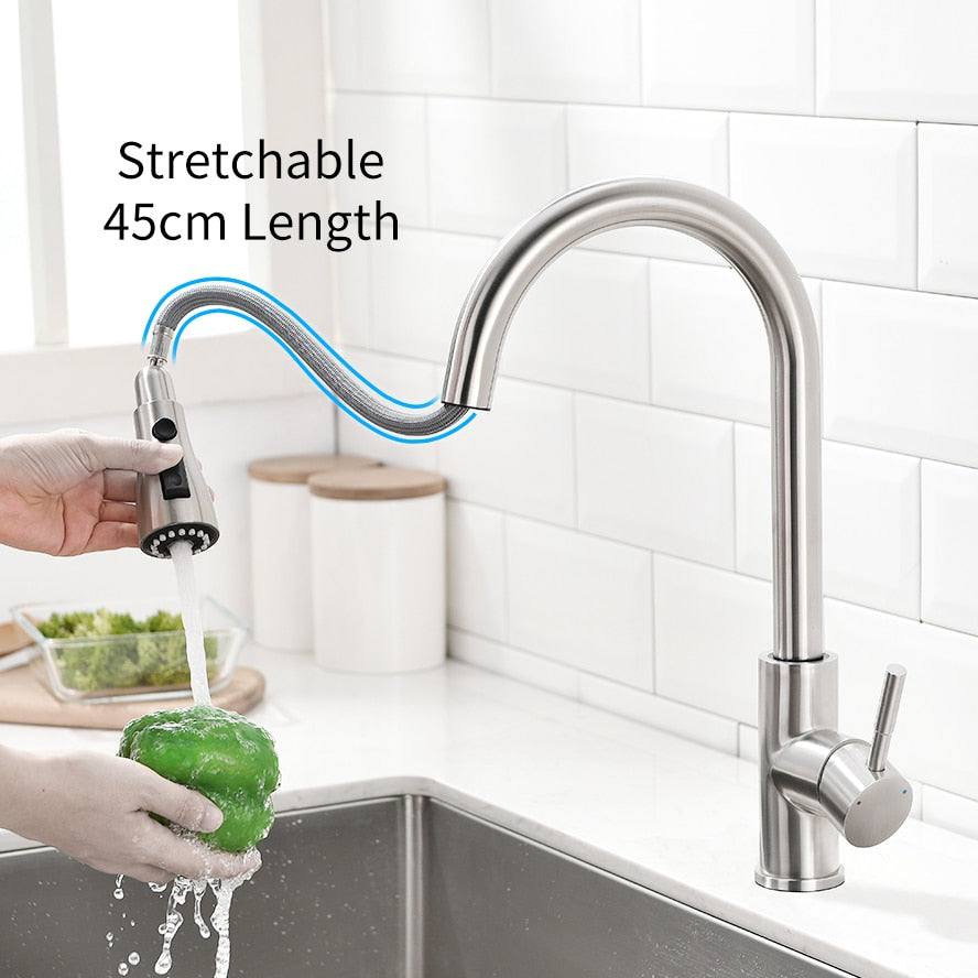 Smart Touch Kitchen Faucets Crane For Sensor Kitchen Water Tap Sink Mixer Rotate Touch Faucet Sensor Water Mixer KH-1005 Smart Touch Kitchen Faucets DailyAlertDeals