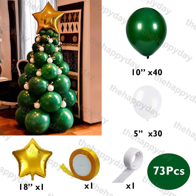 Christmas Balloon Arch Green Gold Red Box Candy Balloons Garland Cone Explosion Star Foil Balloons Christmas Decoration Party Christmas Balloons DailyAlertDeals K 73pcs christmas Other