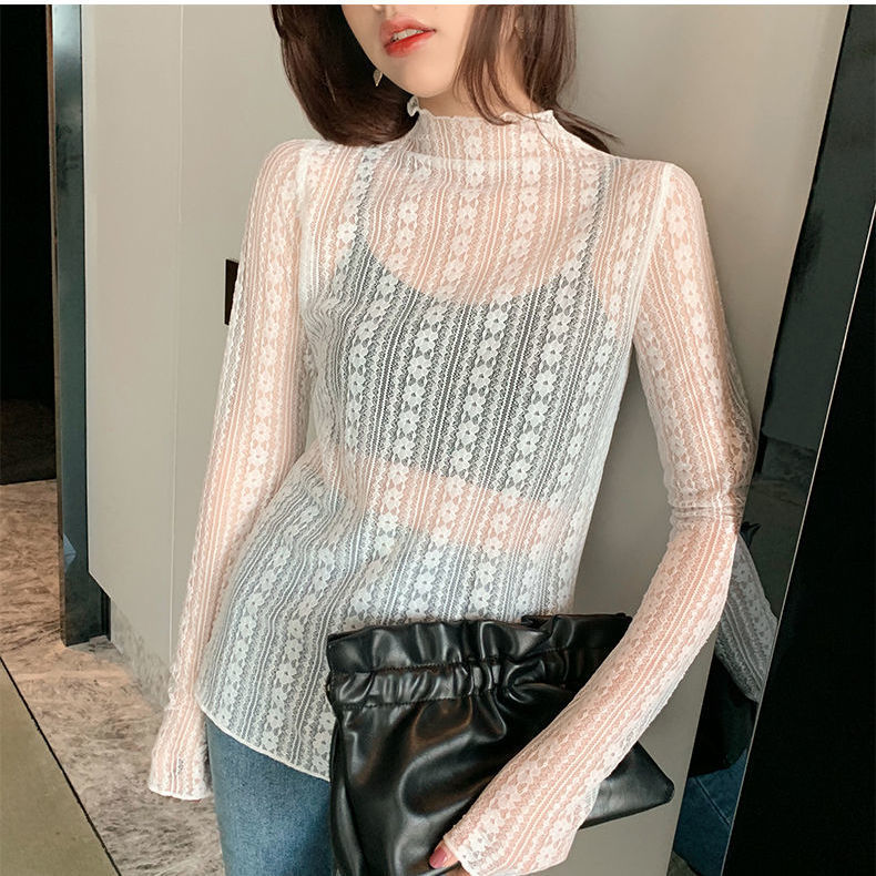 JuneLove New Transparent Korean Fashion Loose Women Blouse 22 Colors Can Choose Female Bottoming Blouses Plus Size Cheaper Tops 0 DailyAlertDeals 667AWHITE 40-65KG