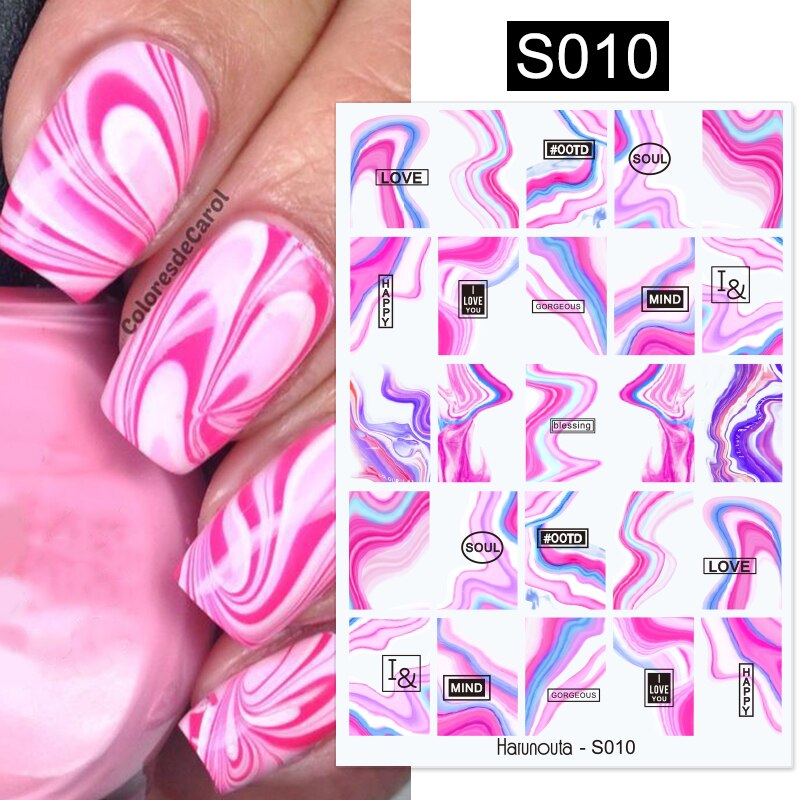 Harunouta Silver Black Geometric Textured Lines Stripe 3D Nail Sticker Flower Leaves Self Adhesive Transfer Sliders Paper 0 DailyAlertDeals S010
