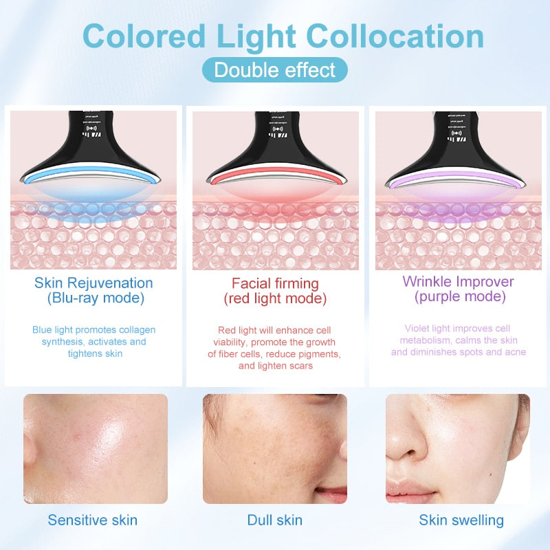 Neck Anti Wrinkle Face Lifting Beauty Device LED Photon Therapy Skin Care EMS Tighten Massager Reduce Double Chin WrinkleRemoval 0 DailyAlertDeals