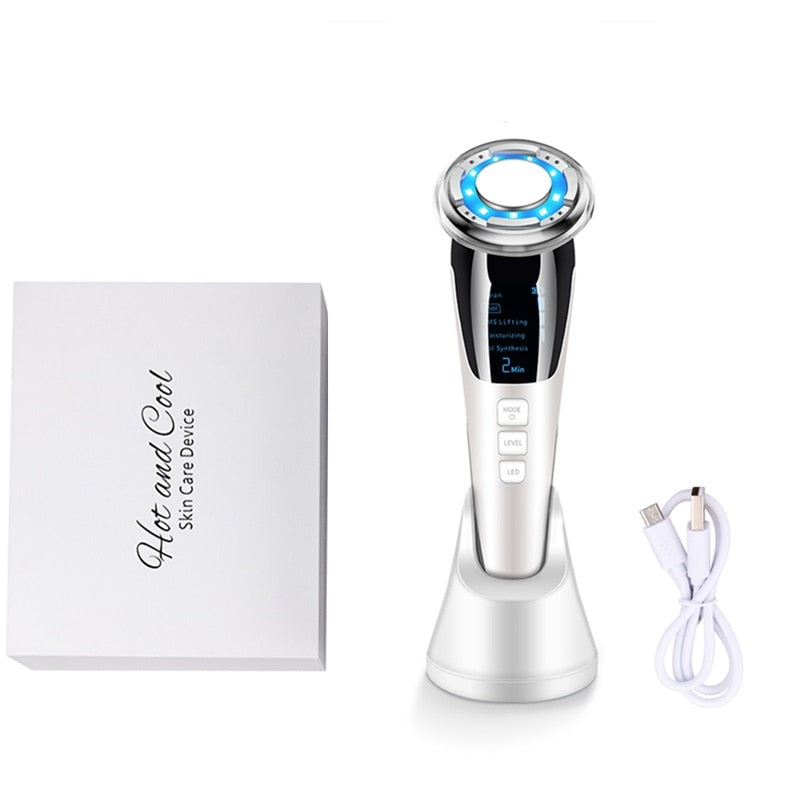 7in1 RF&EMS Radio Mesotherapy Electroporation lifting Beauty LED Photon Face Skin Rejuvenation Remover Wrinkle Radio Frequency 0 DailyAlertDeals Australia White