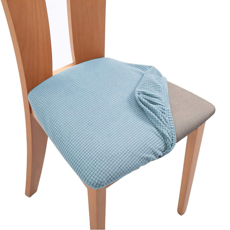 Spandex Jacquard Chair Cushion Cover Dining Room Upholstered Cushion Solid Chair Seat Cover Without Backrest Furniture Protector high chair covers DailyAlertDeals Color-05 1 Piece