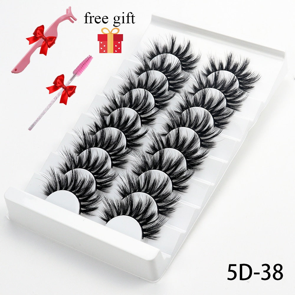 5/8 Pairs 20mm Mink Lashes 3D Natural False Eyelashes Fluffy Faux Mink Eyelashes Wispies Long Extension Eyelashes Pack Maquiagem  DailyAlertDeals 5D38 China