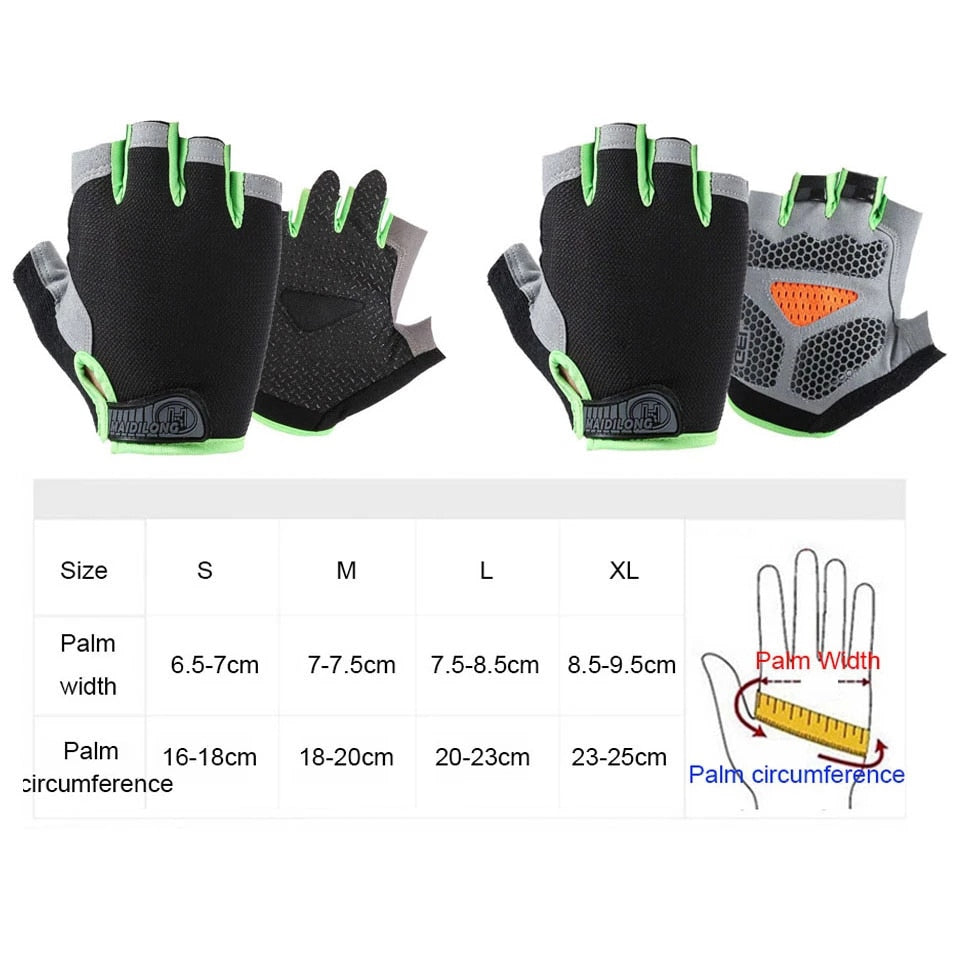 HOT Cycling Anti-slip Anti-sweat Men Women Half Finger Gloves Breathable Anti-shock Sports Gloves Bike Bicycle Glove Gloves DailyAlertDeals