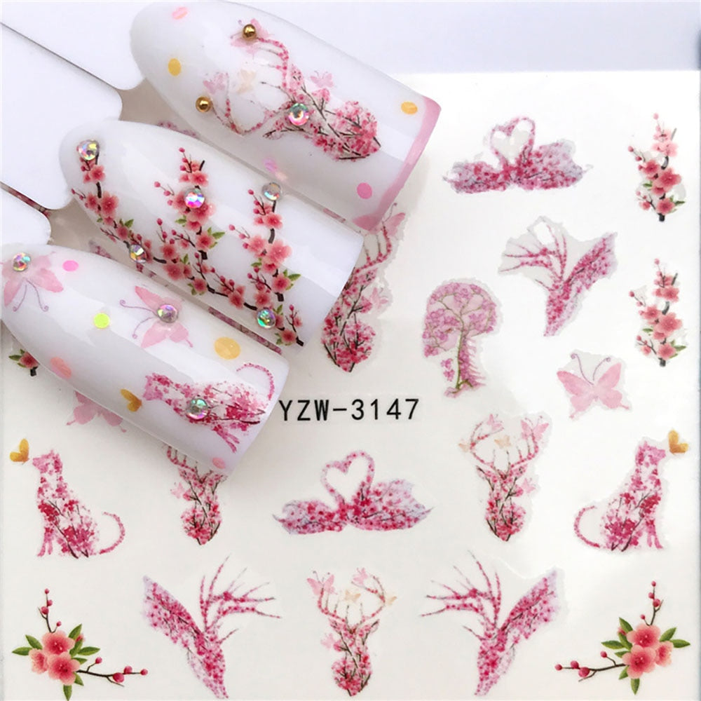 Nail Sticker Wolf Stickers Sliders For Nails Summer Full Nail Design Decorations Water Decals Animal Transfer Children's Slider nail art DailyAlertDeals YZW-3147