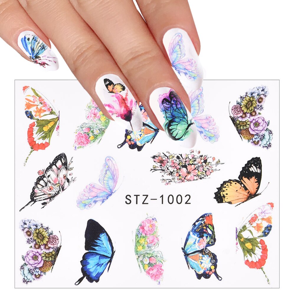 3D Watercolor Butterflies Sliders Nail Art Water Transfer Decal Sticker Blue Valentine's Day Nail Decoration Tattoo Manicure 0 DailyAlertDeals TA626