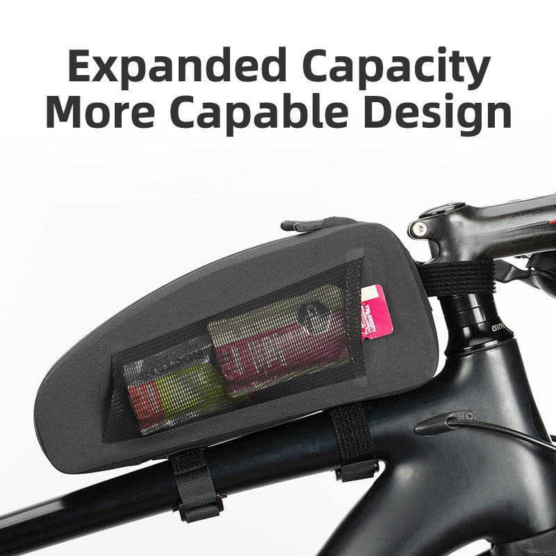 ROCKBROS Bicycle Bag Waterproof Cycling Top Front Tube Frame Bag Large Capacity MTB Road Bicycle Pannier Black Bike Accessories 0 DailyAlertDeals