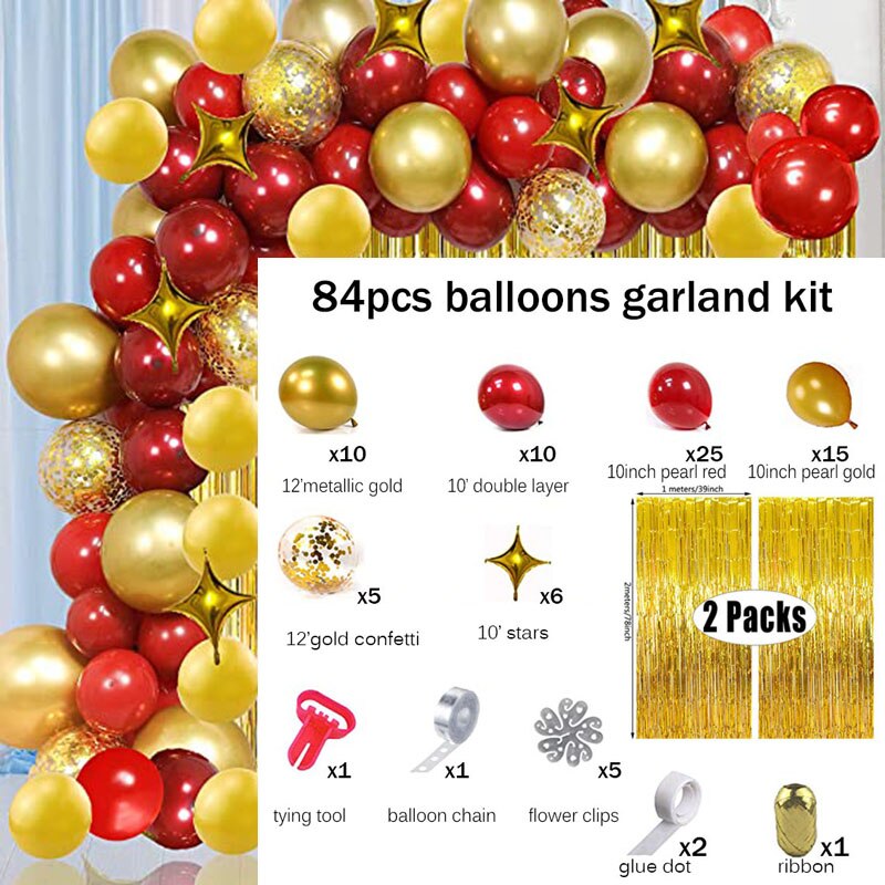 Christmas Balloon Arch Green Gold Red Box Candy Balloons Garland Cone Explosion Star Foil Balloons Christmas Decoration Party Christmas Balloons DailyAlertDeals F 84pcs christmas Other