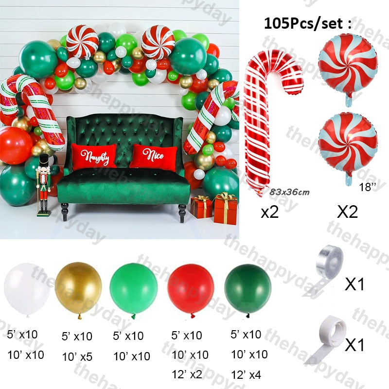 Christmas Balloon Arch Green Gold Red Box Candy Balloons Garland Cone Explosion Star Foil Balloons Christmas Decoration Party Christmas Balloons DailyAlertDeals D 105pcs christmas Other