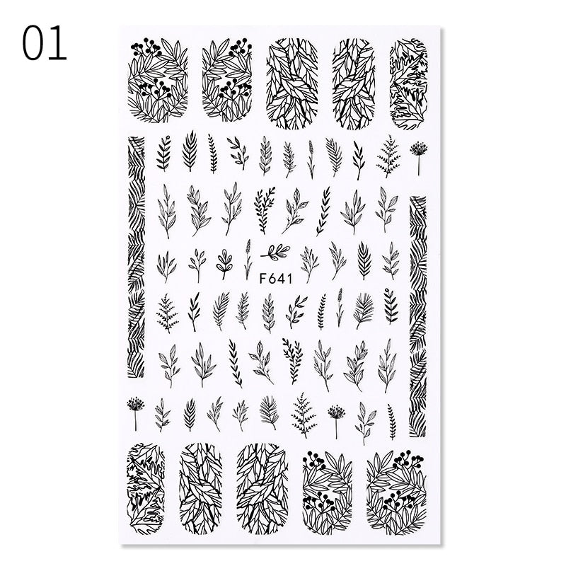 Harunouta Gold Flower Leaves Water Decals Slider Lines Geometrics Spring Summer Nail Art Transfer 3D Stickers DIY Watermarks 0 DailyAlertDeals 16 3D
