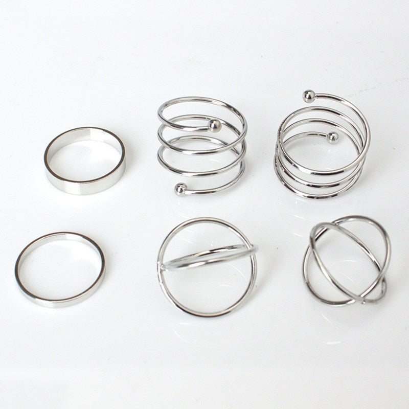 4Pcs/Set Vintage Ancient Silver Sen Vine Leaves Flower Rose Women Girl Charming Bohemia Antique Silver Color Floral Knuckle Ring 0 DailyAlertDeals A-Sliver