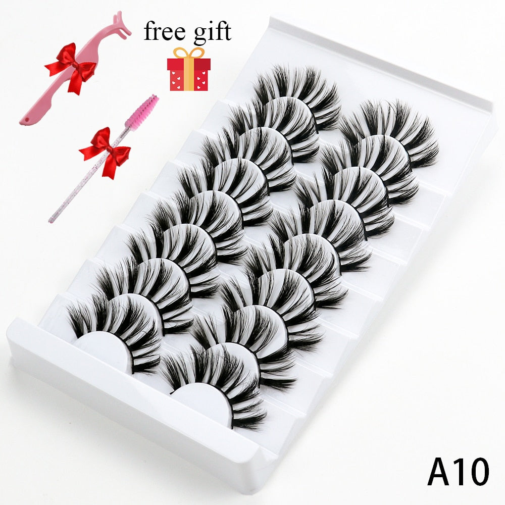 5/8 Pairs Faux Mink Eyelashes Soft Fluffy Natural False Eyelashes 3D Thick Dramatic Makeup Eyelashes Reusable Handmade Lashes  DailyAlertDeals A10 China